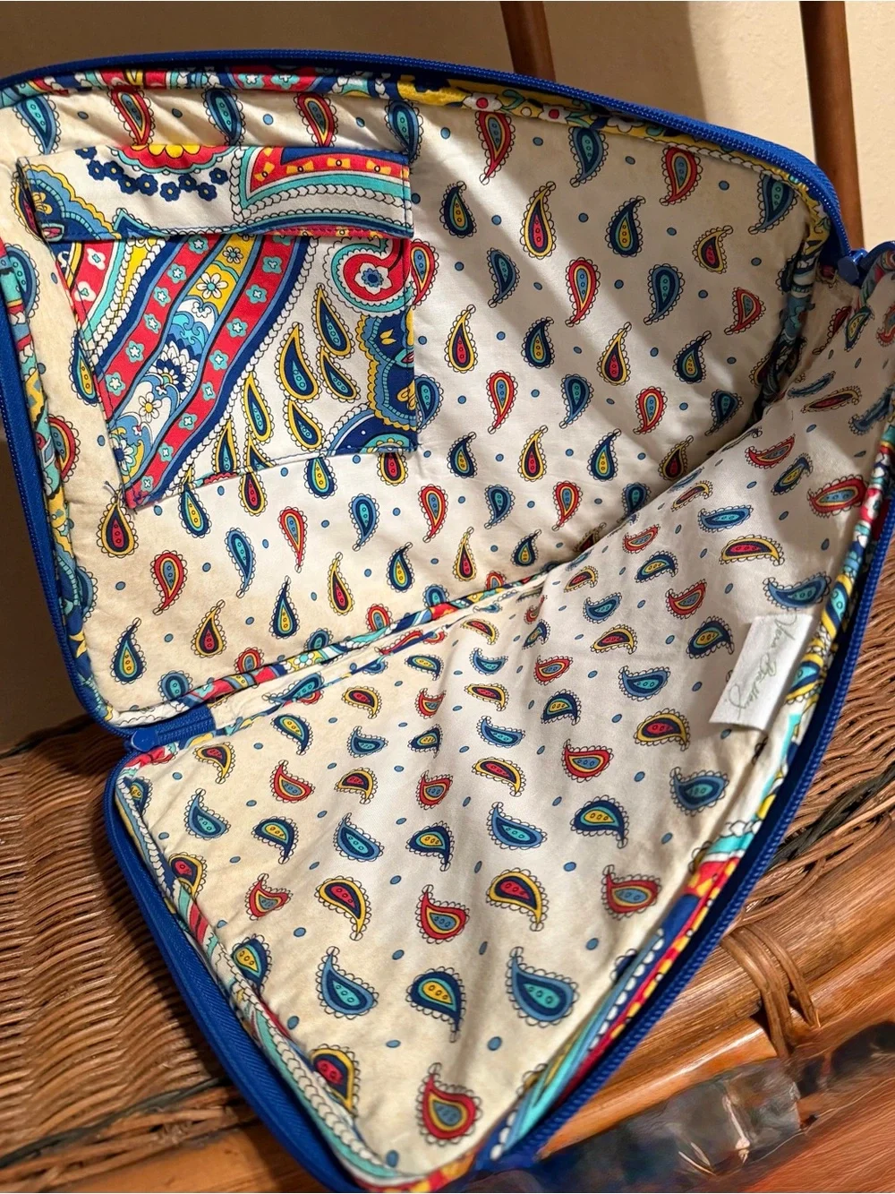 Vera Bradley Quilted Laptop Sleeve Retired Marina Paisley Padded Case ~